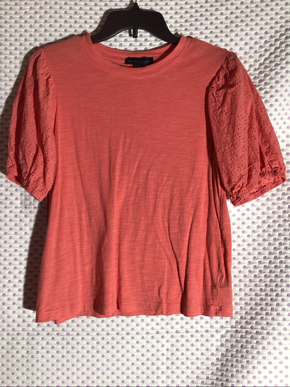 Sanctuary Cloud Control Eyelet Puff 3/4 Sleeve Top